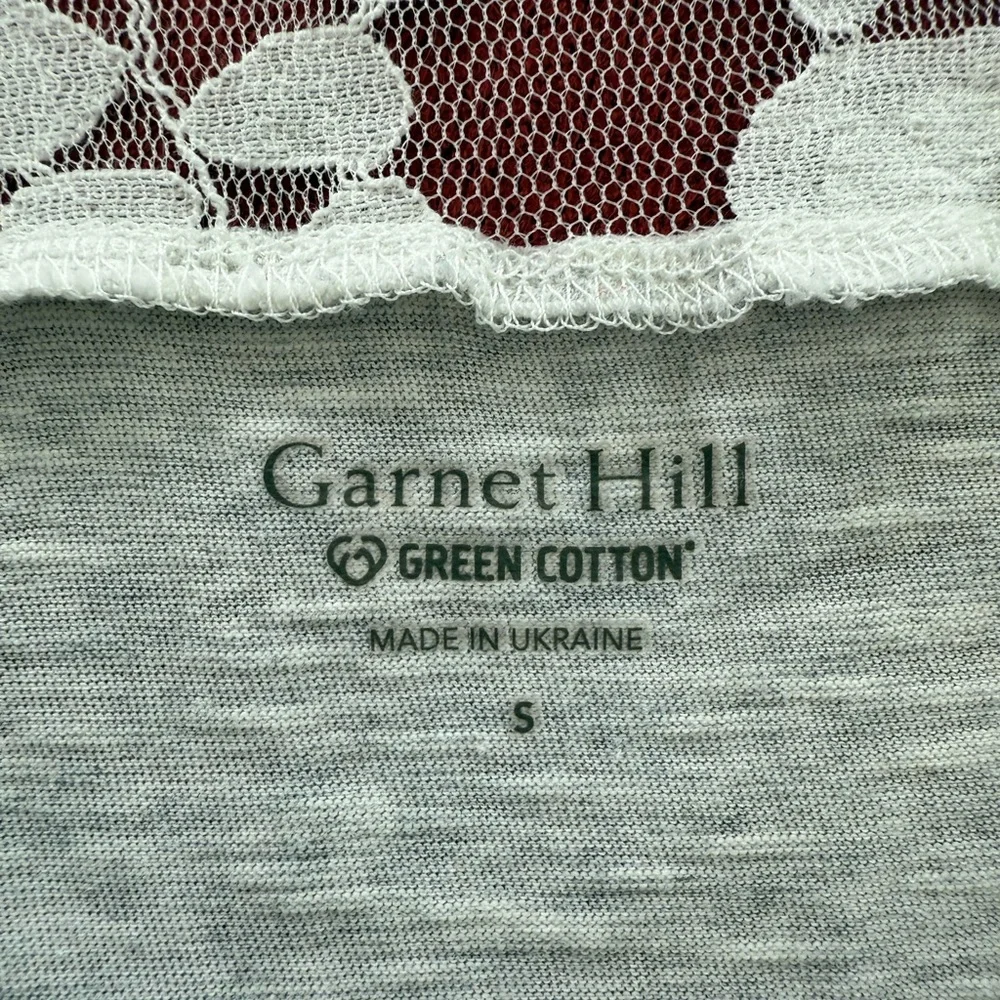Garnet Hill Green Cotton Nightgown. Sample. VERY long. Lace top, Size S